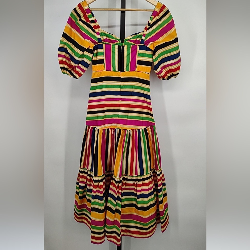 Farm Rio Rainbow Striped Midi Dress - Picture 5 of 6